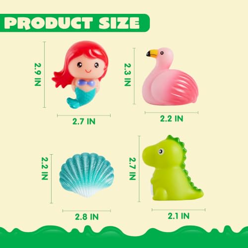 Image of JOYIN 12 PCS Light Up Bath Toys, Toddler Flashing Colourful LED Bathtub Mermaid Toy, Baby Bathtime Floating Rubber Shower Gifts for Infant Kids Girls Valentines Easter Basket Stuffers Pool Party Favor
