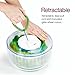 ZYLISS Easy Spin Salad Spinner, Large, Green, BPA Free