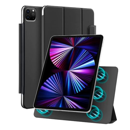Amazon Basics Magnetic Case Compatible with Apple iPad Pro 4th/3rd/2nd Gen (11 Inch) | Auto Sleep/Wake & Easy Magnetic Attachment, Versatile Tri-fold Stand (Black)