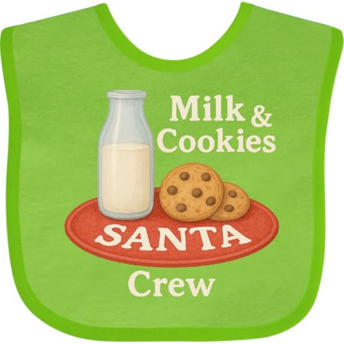 inktastic Milk & Cookies Santa Crew Christmas Baby Bib