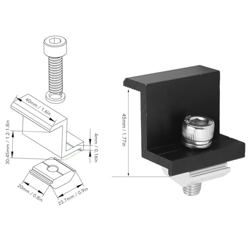 12 PCS Suportes Z para Montagem Em Painel Solar, Braçadeiras de Extremidade de Trilho Solar Braçadei