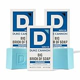 Duke Cannon Big Brick of Soap Superior 10 oz Triple Milled, Fresh Water & Neroli Scent 3x Larger Bar Supports U.S. Veterans, 3-Pack