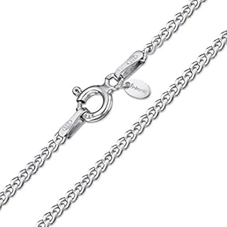 Amberta 925 Sterling Silver 1.5 mm Curb Chain Necklace 16" 18" 20" 22" 24" 28" in