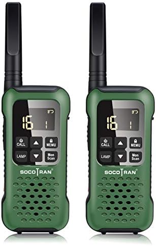 SOCOTRAN Walkie Talkies Rechargeable for Adult, Professional IP67 Waterproof Two Way Radios, Long Distance PMR446 License Free Walkie Talkie with 16 Channel VOX SOS LED Flashlight for Boating Hiking