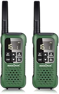 SOCOTRAN Walkie Talkies Rechargeable for Adult, Professional IP67 Waterproof Two Way Radios, Long Distance PMR446 License Free Walkie Talkie with 16 Channel VOX SOS LED Flashlight for Boating Hiking