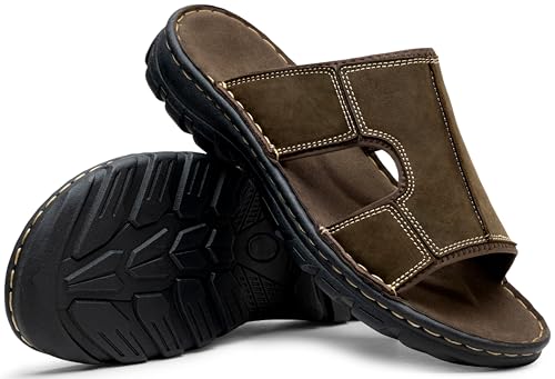Image of JOUSEN Men's Sandals Outdoor Open Toe Water Beach Sandal Leather Sport Sandal