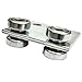 ANDUSTRIAL - 4 Bearing Trolley Assembly Roller - Silver Finish: Electro-Galvanized Zinc - Fits 1-5/8