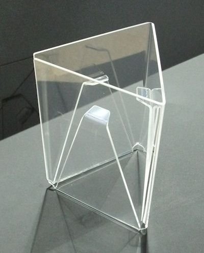 Pos Display Shop 1/3rd A4 (NOT A4) Multi Sided 3 Sided Menu Price List Sign Holder Table Talker - Clear Acrylic - PDS8058