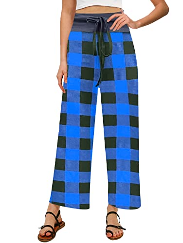 Image of NEWCOSPLAY Women's Comfy Pajama Pants Casual Drawstring Palazzo Lounge Wide Leg Pants