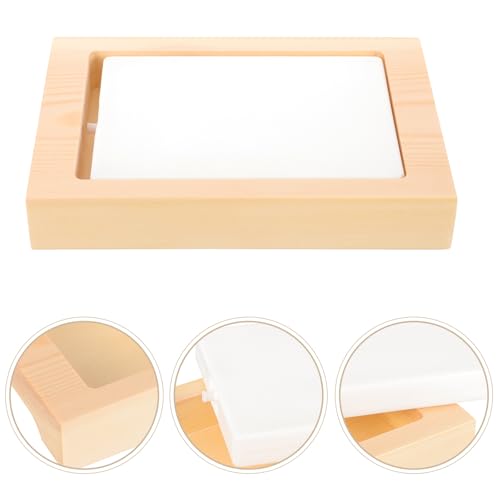 Plato rectangular japonés para sushi con base de madera miniatura 4