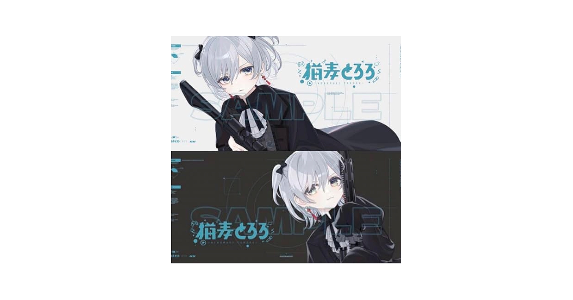 Amazon.co.jp: 猫麦とろろ ゲーミングデスクマット 白 黒