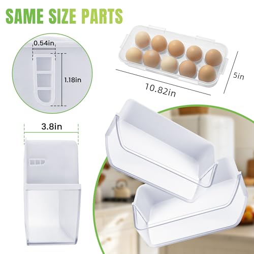 Image of AMI PARTS DA97-12650A(RIGHT) & DA97-12657A(LEFT) Refrigerator Door Shelf | Fit for Refrigerator Parts RF260BEAESR RF261BEAESR RF261BEAESP RF260BEAEWW with 2 Egg Trays