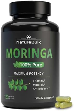 Moringa Oleifera Leaf 120 Vegan Capsules | 880mg Energy & Immunity Support | Non-GMO Superfood Oleifera Leaf Powder for Wellness, Vegan & Fitness Lovers