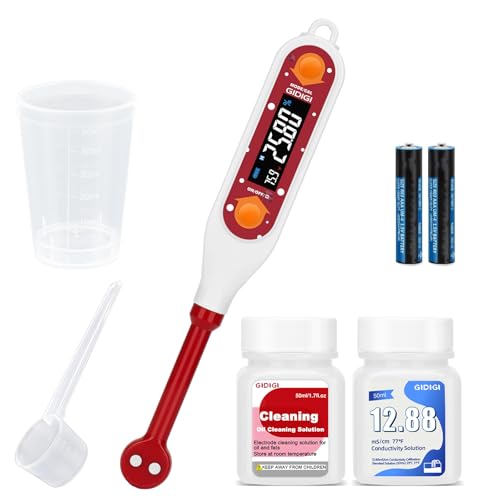 GIDIGI Salinity Meter Food Digital Salt Tester Portable Salinometer Reader Measure Salt in Fermenting Hot Soup Cooking Water Salty Food Liquid EC TDS Meter Hydrometer for Lab Water Test Aquaculture