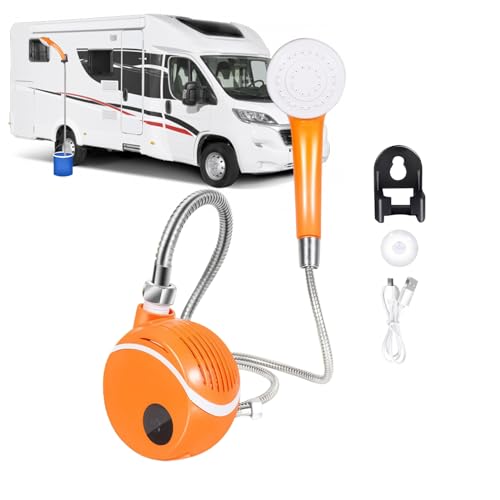 Ducha portátil para camping, pantalla digital de temperatura, cabezal de bomba recargable para senderismo, viajes, coche, lavado de mascotas, actividades al aire libre