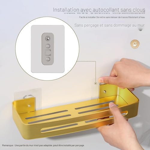 Serviteur de douche or brossé en métal haut de gamme durable HNVNER - 6