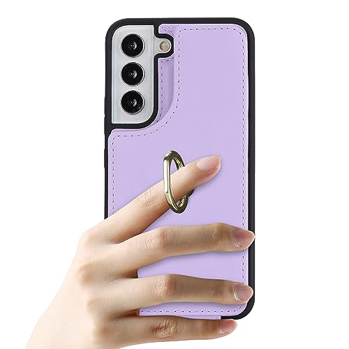 Image of for Samsung Galaxy S23 Case with Card Holder,Galaxy S23 Case Wallet for Women,Credit Card Holder,Ring Stand,Phone Wallet Cases 6.1 inch(Purple)