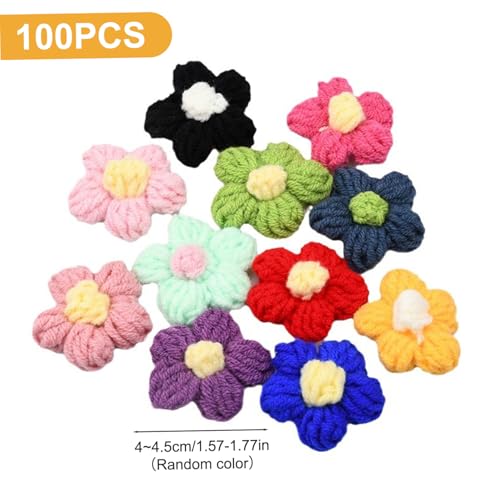 Miniflores para manualidades y accesorios de ropa en ganchillo surtido 4