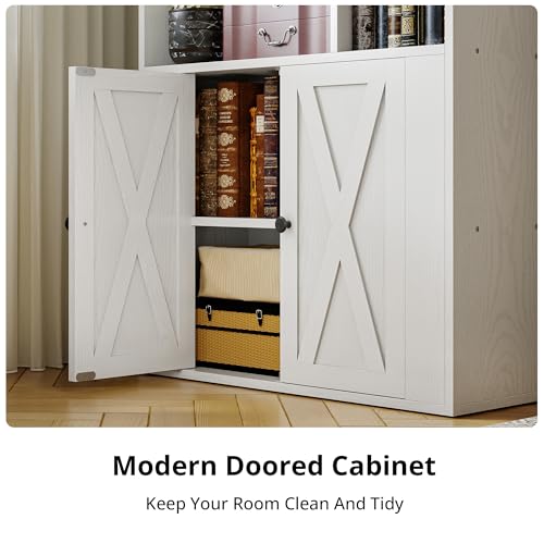 IRONCK Bookcase with Doors, Tall Bookshelf with Storage, Bookshelves and Bookcases with 8 Open Cubes for Living Room, Bedroom, Office - Image 5