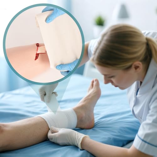 Image of Wound Packing Trainer, Wearable Open Fracture Leg Simulator | Wearable Open Fracture Simulator with Exposed Bone and Torn Tissue for Wound Packing, Trauma Response and Medical Training