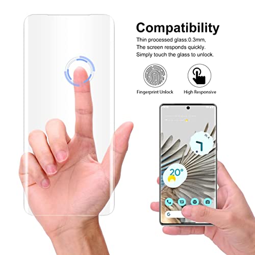 Image of Casecandy - (2 Pack Curved Screen Protector Guard For Pixel 6 Pro 5G | Flexible Pack of 2 Screen Protector for Google Pixel 6 Pro - Fingerprint Support /Bubble Free Technology /HD
