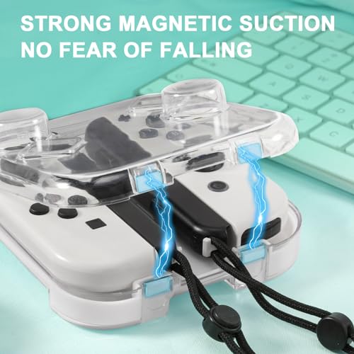 TiMOVO Switch Joy-con Storage Case, Dust-Proof Clear Protective Box Fit Nintendo Switch/OLED Joy-Con with Cover, Portable Joy-con Travel Carrying Case with Magnetic Lock & Anti-scratch Silicone Pad - Image 5