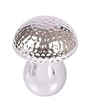 pilz silberner hut  BURI Deko Pilz 11,5cm Hammerschlag Silber Herbstdeko Dekopilz Tischdeko Dekofigur