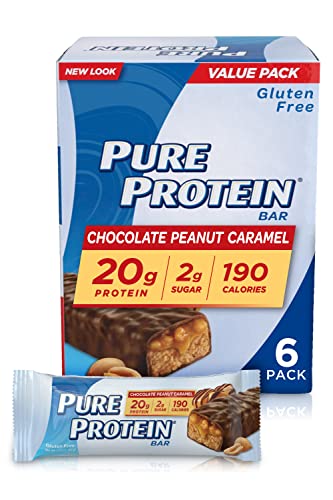 Pure Protein Chocolate Peanut Caramel Protein Bars, 1.76 oz, 6 Count Pack of 2