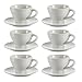 Set di 6 tazze caffè con latte in porcellana 280 cc + piatto - Tazza in vetro con manico