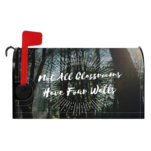 Boccaccio Not All Classrooms Have Four Walls Mailbox Cover Forest Sunshine Magnetic Mailbox Covers Learning Attitude Post Letter Box Cover for Garden Yard Home Decoration Standard Size 21x18 Inch
