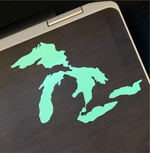 Image of Great Lakes Sticker Michigan Car Decal Premium Heavy-Duty Waterproof Vinyl for Bumpers, Windows, Laptops, Water Bottles or Coolers (Mint Green, 4.75 inch Wide)