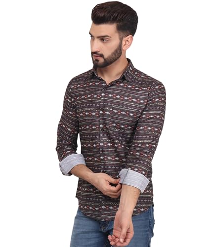 Image of TB Trybuy.in Nomadic Men's Printed Full Sleeve Casual Linen Shirt