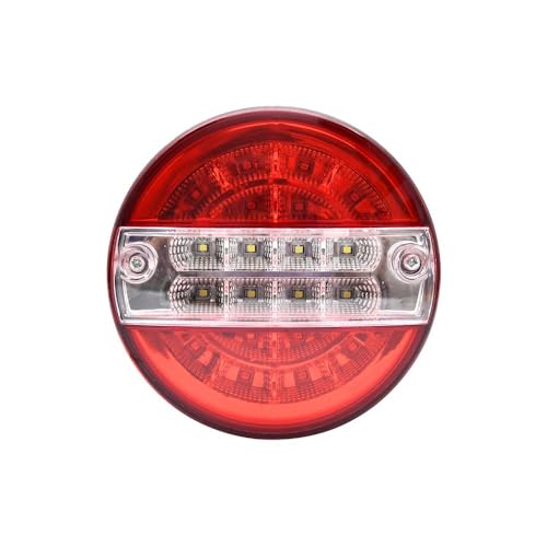 Feu arrière LED rond clignotant blanc 12V 24V pour van et voiture
