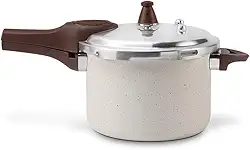 Brinox - Panela de Pressão 4,2L Antiaderente Ceramic Life com Fundo de Indução Pressure - Vanilla