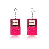 60s 70s 80s Retro Neon Earrings for Women Funny Creative Skating Shoes Disco Ball Earring Acrylic Hot Pink Drop Dangle Earring Retro Halloween Earrings Costume Accessories (Game)