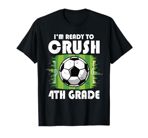 Back to School First Day of 4th Grade Soccer Boys Kids T-Shirt
