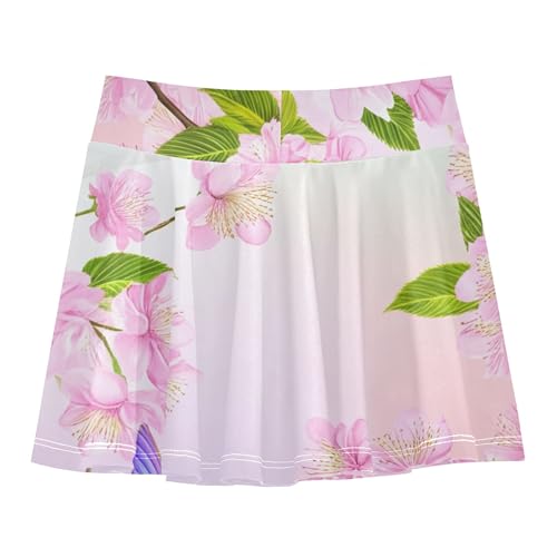 Tennis Skirts Kids Pink Cherry Blossom Flowers Athletic Shorts Girls Skorts Flowy Flowy Skirt 4t2