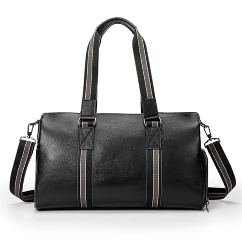 Large Capacity Leather Baotou Layer Cowhide Light Luxury Portable Short Travel Fitness Duffel Bag4