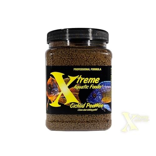 Xtreme Cichlid Peewee 1.5 mm Pellets – Proven Nutrition for Cichlids – Balanced Amino Acids, Boost Immune & Digestive Health, Color & Energy, Max Protein Freshwater Fish Food – USA Farm Grown (20oz)