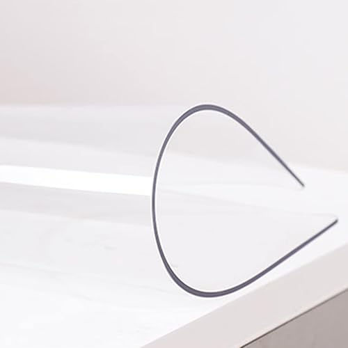 Miniatura 8 de Protector de plástico transparente para mesa de comedor, mantel de escritorio, lavable, de plástico transparente, rectangular, de PVC, fácil de