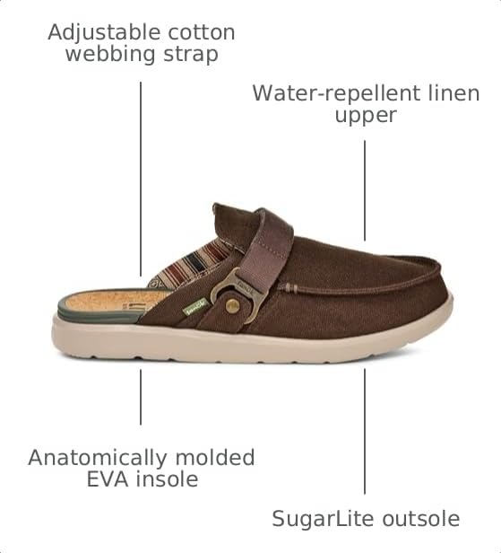 Image of Sanuk Mens Happy Hour Lite | Bottle Opener Buckle | Slip On Shoes for Men | Mens Loafers | Removable EVA Insole