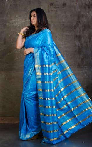 Bengal looms India Weaves of Elegance gold tussar silk saree in tussar silk – image 2