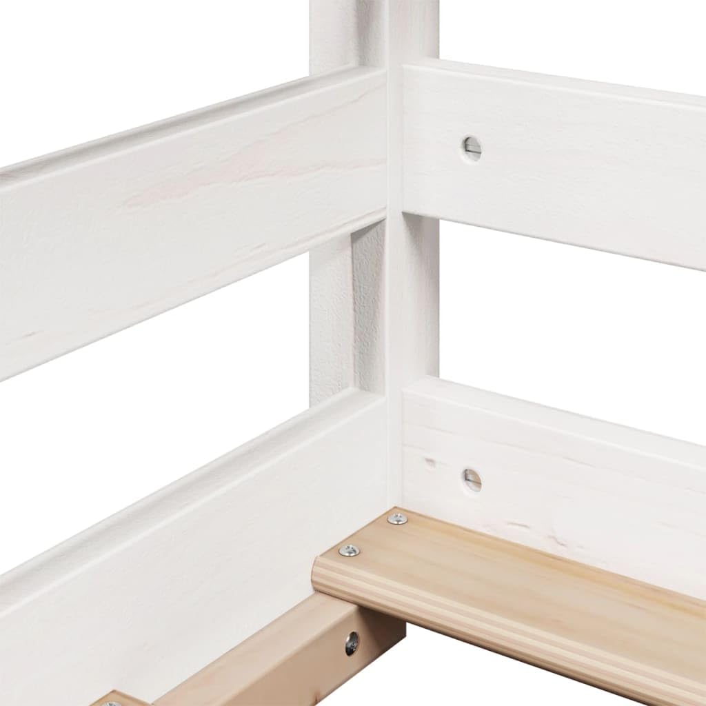 Letto a Soppalco con Tetto Bianco 90x200 cm in Legno di Pino,Letto a Soppalco,Letto Soppalco,Letto a Soppalco,Struttura Letto,Letto a Soppalco con Tetto -3282093