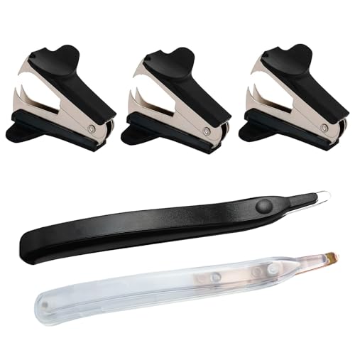 JUMEIGE Conjunto removedor de grampeador – 3 removedores de grampos tradicionais e 2 magnéticos de s