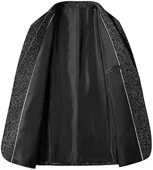 liaddkv _ Heren blazer, casual en elegant, slim fit, moderne effen blazer, herenjack voor bruiloft, feest, afstuderen, zakelijk, zwart, M