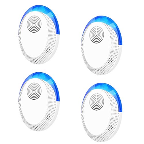 Wanxida 4 Piezas Repelente Ultrasónico de Plagas, 2020 Actualizado Repelente de Mosquitos Electrónico Interiores para Mosquitos, Insectos, Cucarachas, Ratones, Insectos, Arañas, Hormigas y Mascotas