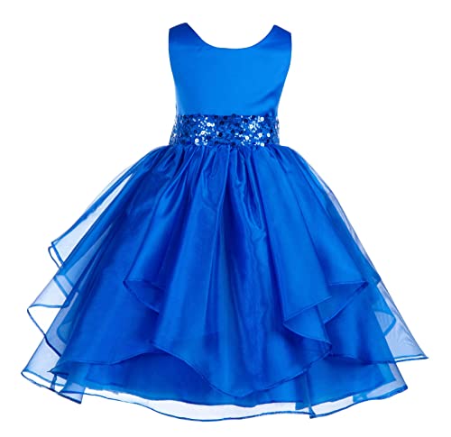 Image of Kids Dresses Baby Girls' A-Line Weddings Festivals Organza Sequins with Cotton Fit and Flair Ball Gown