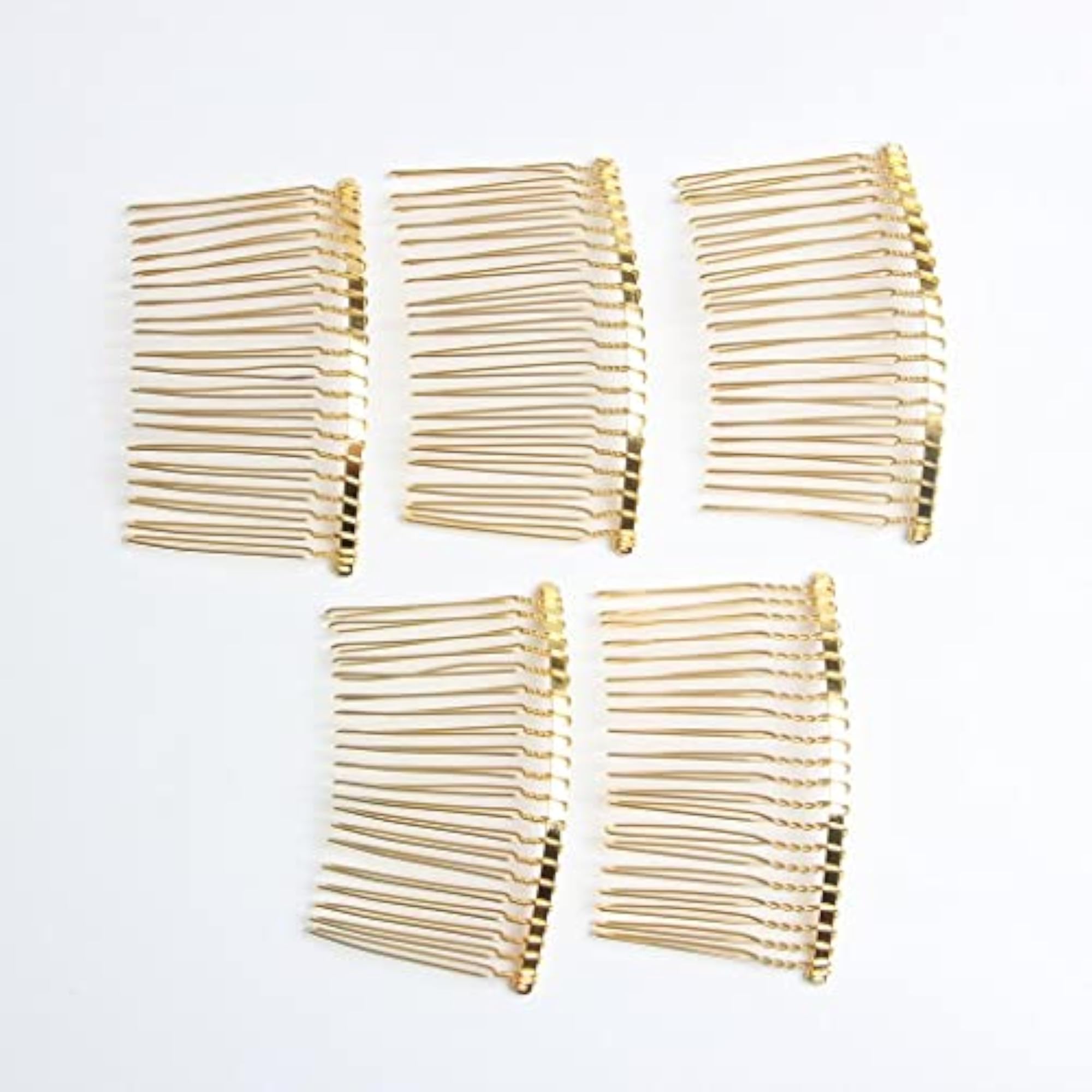 10 Pieces Alloy Hair Comb Wedding Jewelry Making Gold
