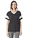 Alternative Women's Eco Jersey Powder Puff Tee, Eco Black/Eco Ivory, Small