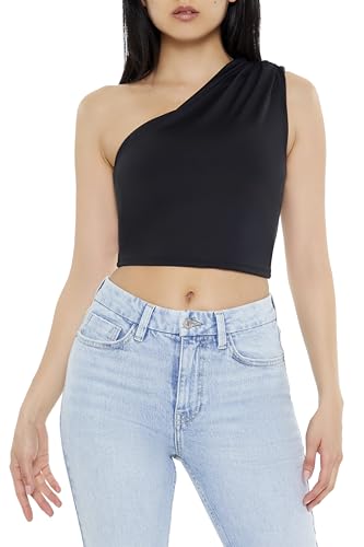 Haut court asymétrique froncé vêtement été mode femme crop top unicolore